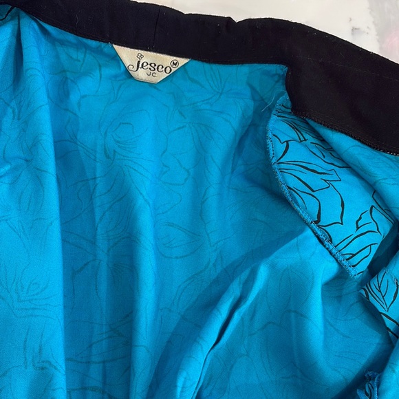 Vintage Turquoise and Black Double-Breasted Rockabilly Dress - Picture 8 of 8